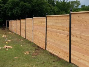 Photo of a horizontal wood fence